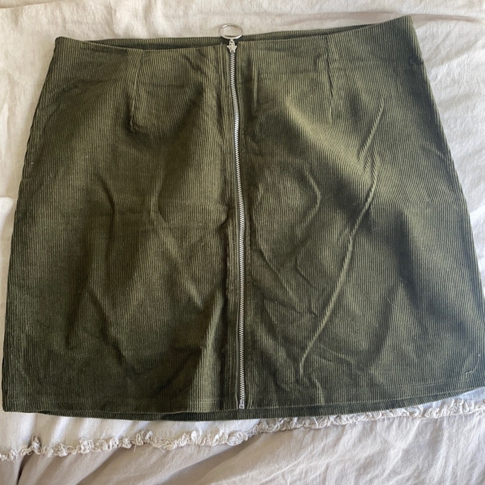 Forest green A-line skirt